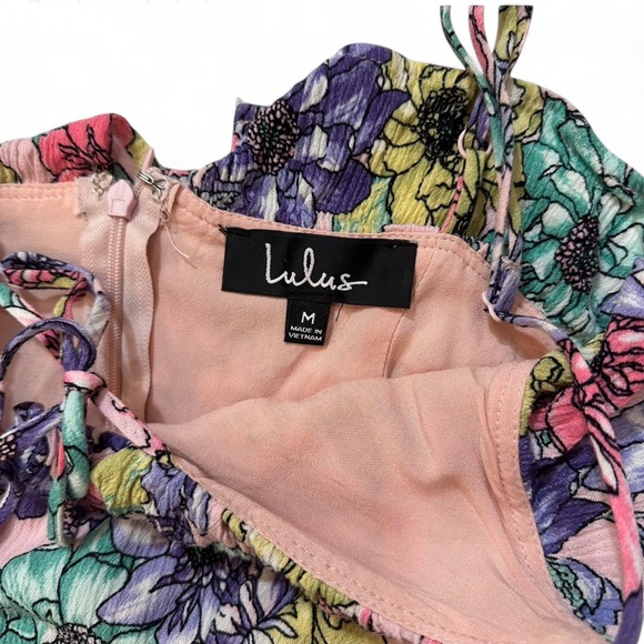 Lulus - Dynah Blush Pink Floral Maxi Dress with slit - Medium - Picture 4 of 12